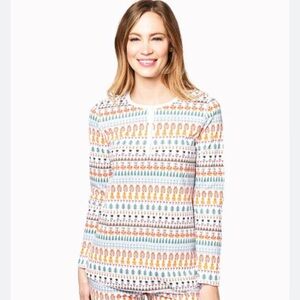 Tuckernuck Roller Rabbit Bands Weave Pima Cotton Pajama Top Size S NWOT